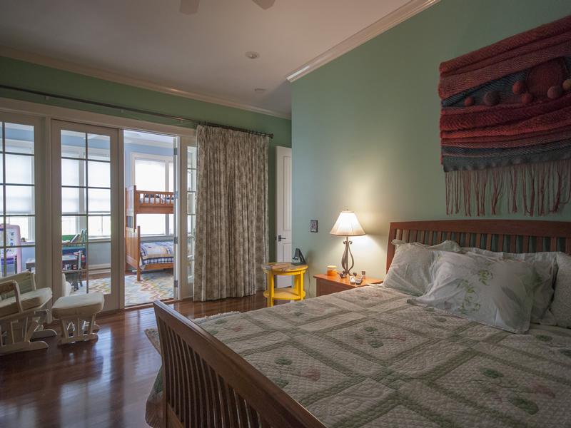 Main level master bedroom with porch access
