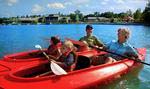 Kayaks are available to explore the 165-acre lake at Hampton Lake