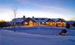 Winter evening view of Estate 25 at Wolf Creek Ranch