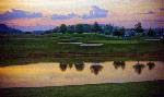 Sunset views of the golf course and lake at Rarity Bay