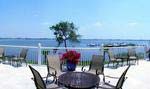View of the center docks and the 1.5-mile wide St. Lucie River as seen from the Harbour Ridge Clubhouse Terrace