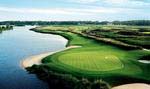 Aerial view of the championship golf course designed by Pete Dye at The Ford Plantation