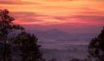 View of the Blue Ridge Mountains at sunset from Carriage Park.