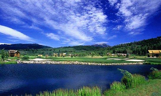 Teton Springs - Teton Valley, Idaho - Resort-private golf and fishing community tucked against the backdrop of the Teton Mountains.  Located in Teton Valley, Idaho, approx.  30 minutes from Jackson Hole.  50 acres of world-class trout fishing, 27 holes of championship golf, swim, tennis, spa and health club.  Custom homes, cabins, and building sites available.