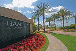Hamlet Country Club - Delray Beach, Florida - The closest private country club to downtown Delray Beach in Southeast Florida, featuring a championship 18-hole golf course designed by famed golf course architect, Joe Lee. Amenities include clubhouse with casual and fine dining, tennis center and state-of-the-art fitness center. Single-family homes priced from the $400,000�s to over $1,000,000.
