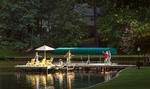 Neighbors enjoying Lake Oconee on their private dock.