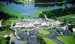 Aerial view of the clubhouse at Savannah Quarters