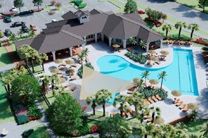 Palms at Serenoa in Clermont, Florida - This 55+ active adult community is located less than one hour from Orlando and offers a carefree lifestyle with low-maintenance homes. Amenities include a private clubhouse, 24-hour fitness center, resort-style swimming pool, pickleball courts, activity lawn, walking trails, sports fields, and a dog park. Homes priced from the low $200,000s to $400,000.