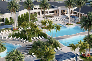 Valencia Sound in Boynton Beach, Florida - This 55+ luxury adult community is convenient to downtown Boynton Beach, the Intracoastal Waterway and Atlantic oceanfront. Residents can enjoy an active lifestyle all year round, with fitness, swimming, tennis and plenty of social activities. Homes priced from the $600,000s.